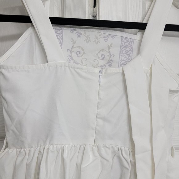 Boho Teen Girls Floral Ruffle Hem Belted Cami Dress Size: 10/11 White NWOT Shein - Picture 8 of 10